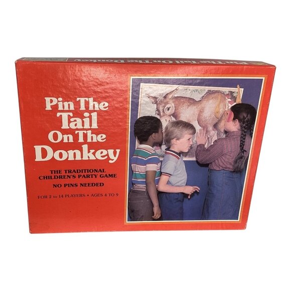 Vintage 1981 Pin The Tail On The Donkey Ages 4 To 9 / 2-14 Players -Complete- - Picture 1 of 7